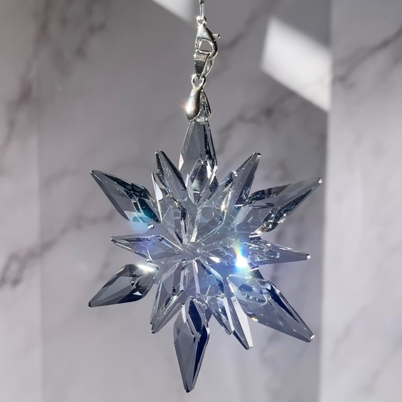 Crystal Snowflake Sun Catcher Christmas Tree Decor Czech Bohemia Crystal Gift - Picture 7 of 12
